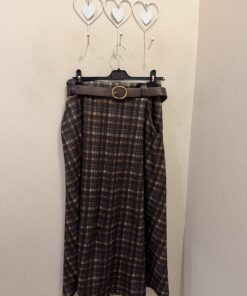 Falda cuadros chocolate y azul