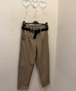 Pantalón ballon  ecopiel caramelo