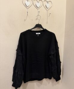 Jersey manga  plisada brillo