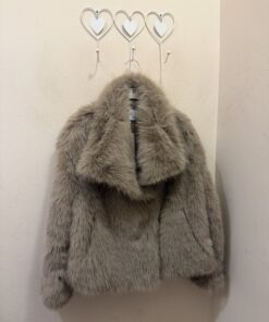 Chaquetón teddy solapa Taupe