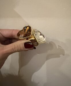 Anillo elástico piedra corazón