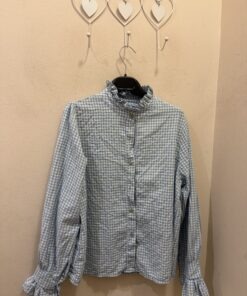 Camisa Vichy celeste y vainilla