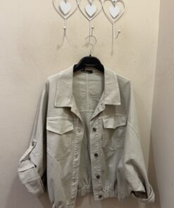 Cazadora denim beige