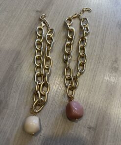 Collar eslabón mate borla