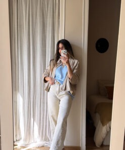 Alternative view of Jersey hilo pico onda lurex