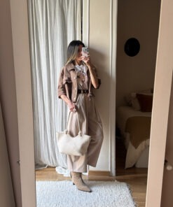 Pantalón globo casual Taupe