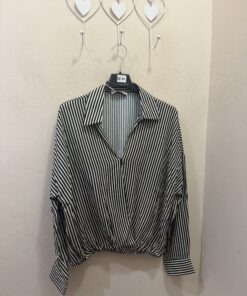 Camisa rayas globo manga larga