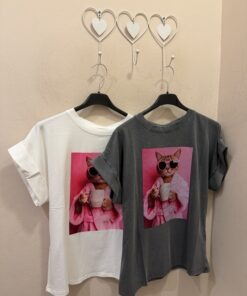 Camiseta gato gafas albornoz