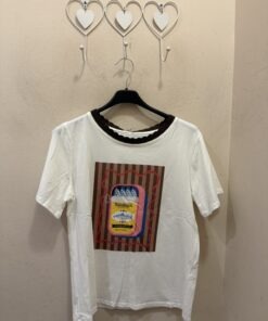 Camiseta cuello punto sardina chocolate