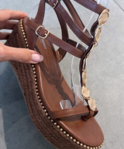 Sandalia  cuña chocolate