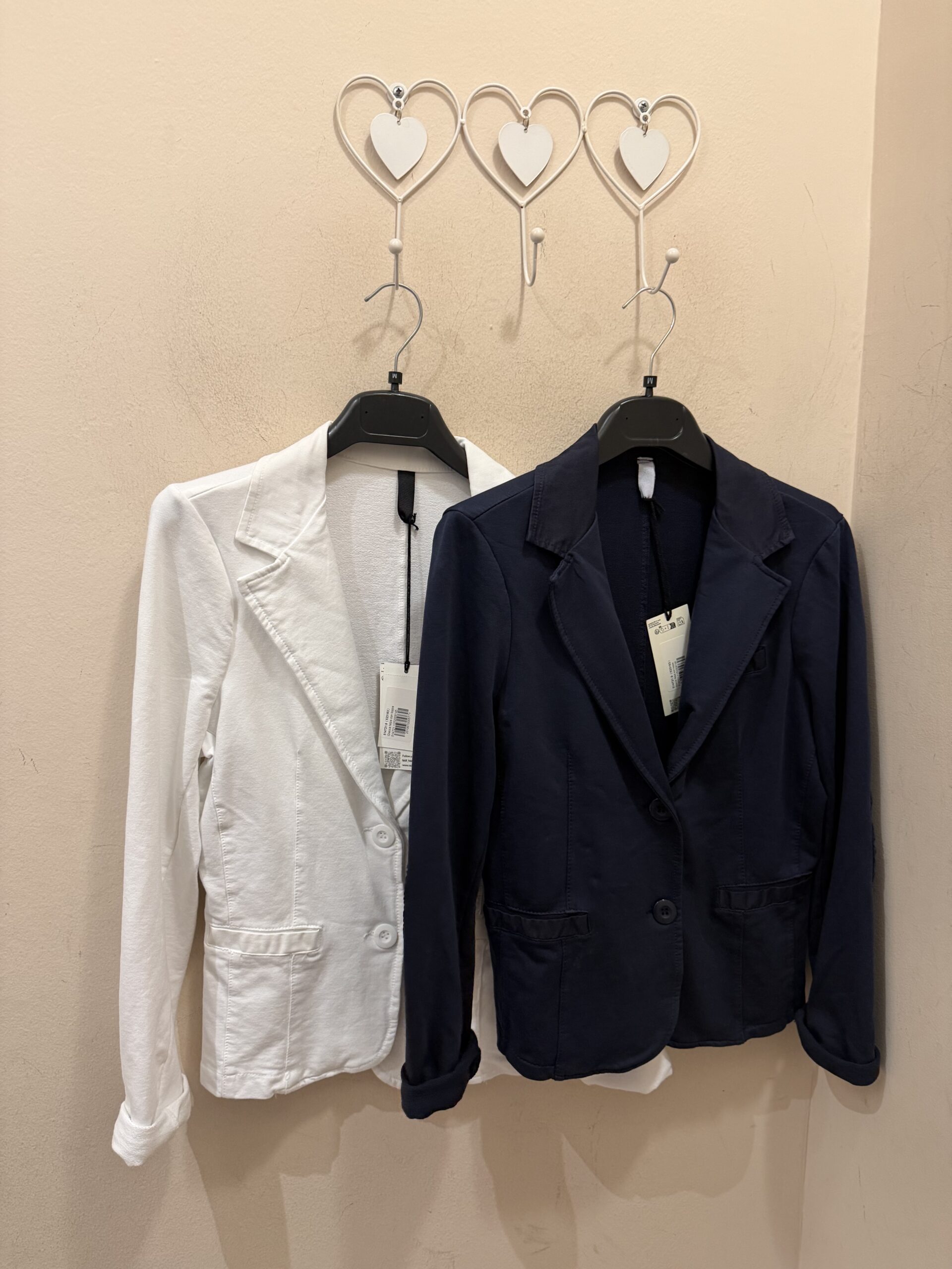 Blazer coderas marino y blanca