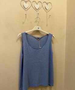 Top Punto hilo celeste