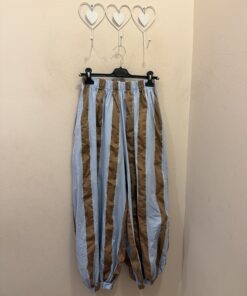 Pantalón Navy celeste y caramelo