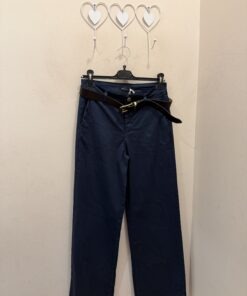 Pantalón recto marino  cinturón