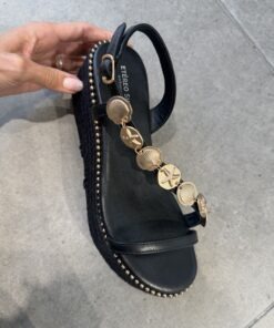 Alternative view of Sandalia cuña negra mar