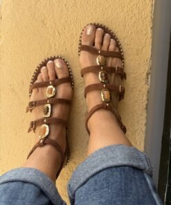 Sandalia joya caramelo