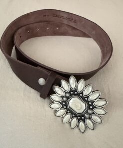 Alternative view of Cinturón piel chocolate hebilla