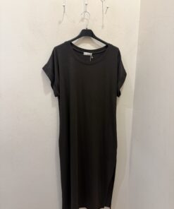 Maxi vestido chocolate bolsillos