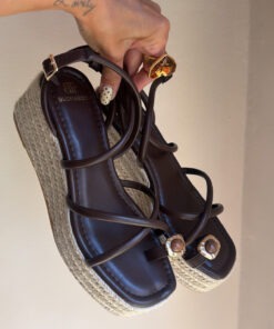 Alternative view of Sandalia cuña chocolate