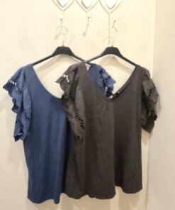 Camiseta manga bordada