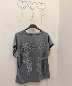 Camiseta alas gris