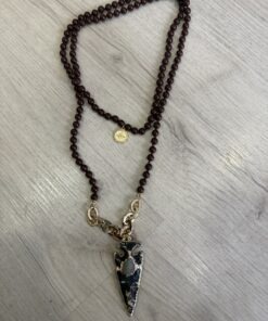 Collar doble cuerno chocolate