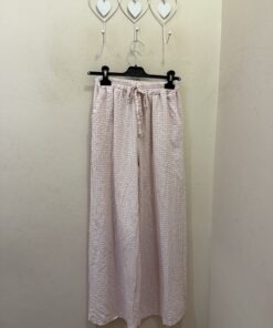 Pantalón vichy rosa recto