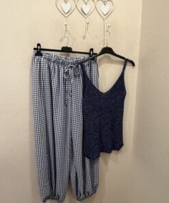 Conjunto vichy y top lurex