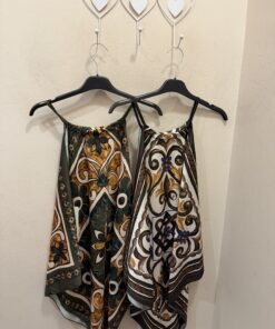 Top raso estampado