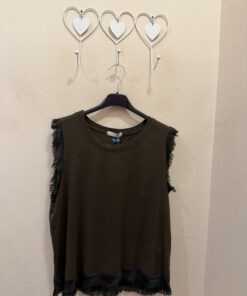 Camiseta algodón raso desflecada