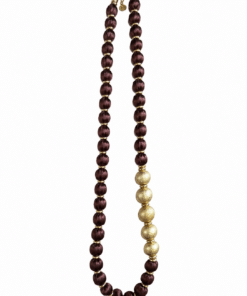 Collar doble chocolate y dorado