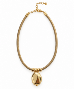 Collar cuero dorado