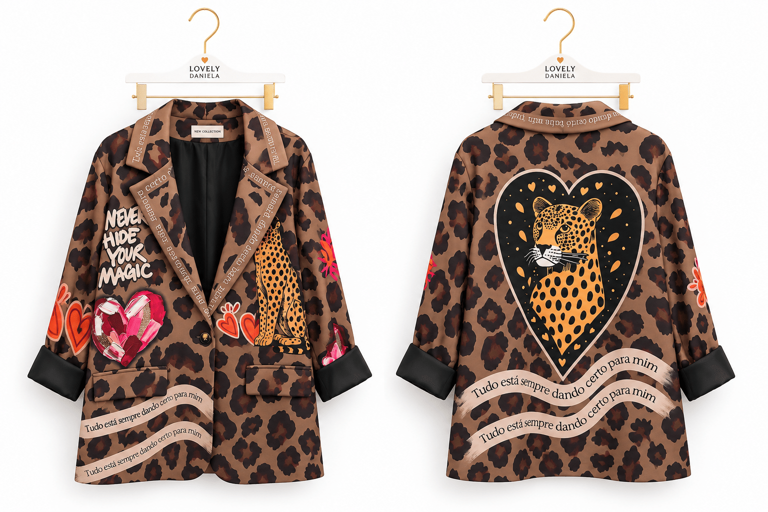Blazer animal print con estampado gráfico