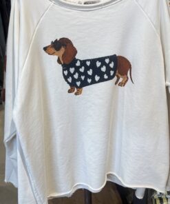 Sudadera blanca Dachshund
