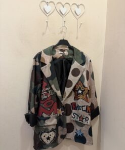Blazer estampada kaki