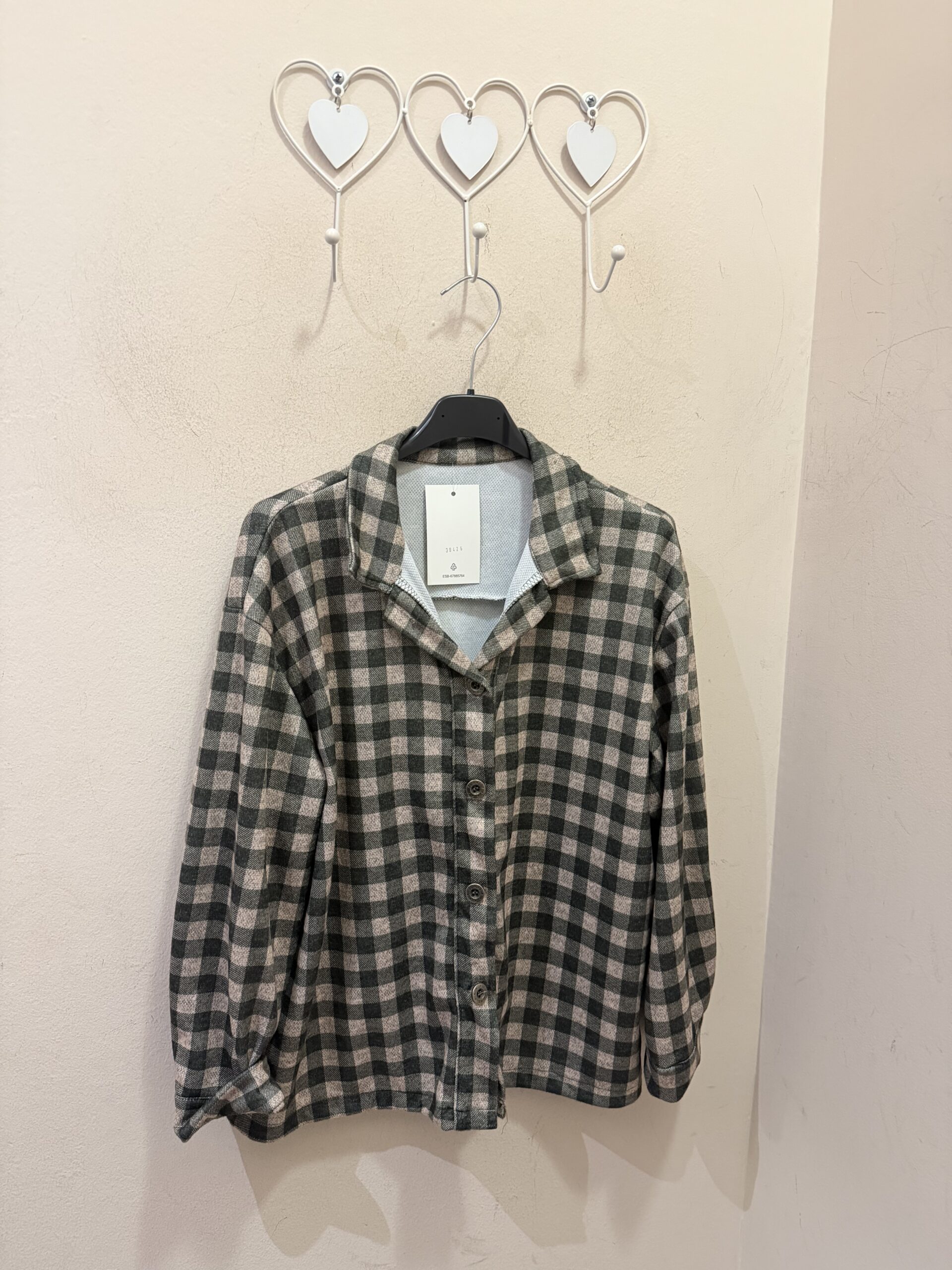 Camisa cuadro kaki