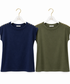 Camiseta hombreras tachas