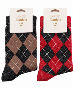 Pack 2 calcetines rombo lurex